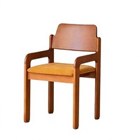 Chaise de salle à manger en bois massif de style rétro français, chaise design minimaliste moderne pour usage domestique, chaise individuelle en tissu de style mid-century pour chambre à coucher