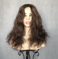 Perruque médicale entièrement nouée à la main avec base en soie, ligne de cheveux invisible, dentelle suisse HD, cheveux humains vierges, sans colle, pour patients atteints d'alopécie ou de cancer