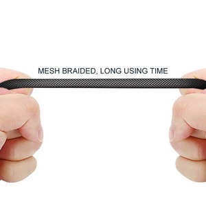 Net bện Loại C sạc <span class=keywords><strong>USB</strong></span>-C sạc nhanh cáp dữ liệu với đuôi dài Micro/8Pin cáp cho iPhone - Product Image 5