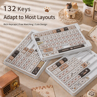 En stock, vente en gros : Lot complet de 125 touches de clavier universelles Miaos Oden Cat Head, en anglais, petites, par sublimation thermique, pour clavier (Gorras)