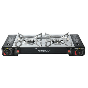 Ngoài trời Bếp gas 2 Burner cắm trại butan bếp gas bếp lạnh Thép cán nguội đôi Burner cắm trại bếp - Product Image 1
