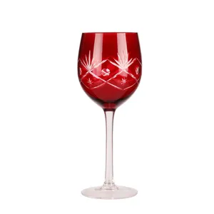 Hand Engraved Wine Glasses Custom Deep Cutting Wine Glass Goblet 13oz Creative Glassware