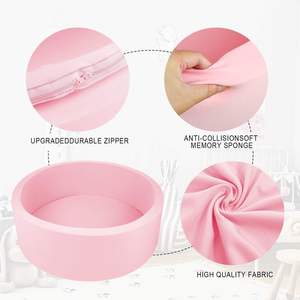 Piscine à balles ronde rose clair pour enfants en mousse à mémoire de forme de haute qualité - Product Image 4