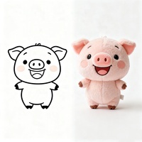 Boneka Babi Lucu Warna Pink 20cm, Bahan Katun Organik Super Lembut Isi Kapas PP, Mainan untuk Anak Perempuan dan Laki-laki
