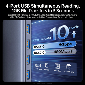<span class=keywords><strong>Hub</strong></span> <span class=keywords><strong>USB</strong></span> Type C, adaptateur multiport, <span class=keywords><strong>hub</strong></span> dock 11 en 1, <span class=keywords><strong>hub</strong></span> <span class=keywords><strong>USB</strong></span> C Type C avec HDMI 4K, <span class=keywords><strong>USB</strong></span> <span class=keywords><strong>2.0</strong></span> 3.0, lecteur de carte SD TF, lecteur de carte VGA, charge PD - Product Image 5
