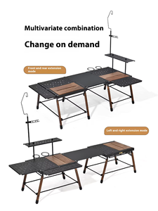 Igt โต๊ะตั้งแคมป์กลางแจ้งแบบพกพาครบชุดโต๊ะปิกนิกอลูมิเนียมอัลลอยด์พับได้ยุทธวิธีในครัว - Product Image 5