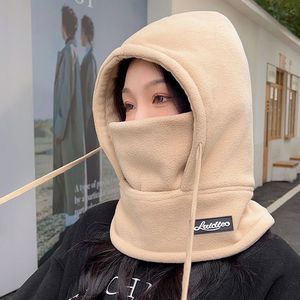 Fleece Cycling Cap Neck Protector Windproof Warm Unisex Outdoor <b>Hat</b> Solid Color Foldable Polyester - Product Image 3