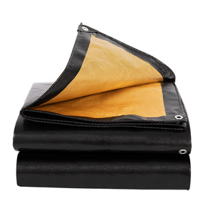 Shengde Waterproof Tarpaulin Black Gold 140 Heavy Duty Outdoor Cover For Camping And Storage - Product Image 1