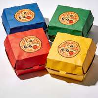 Boîte à pizza en kraft imprimée sur mesure, boîte d'emballage pour pizza biodégradable, résistante à l'huile, jetable, service de personnalisation en gros