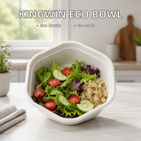 TIANHE 1300ML Boîte à lunch jetable en bagasse écologique Conteneur de nourriture à emporter de forme irrégulière durable Design élégant à 6 coins