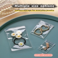 Sacs à anneau refermables en PVC transparent, pochettes de rangement anti-ternissement pour bijoux, design sérigraphié, pour bracelets en pierres précieuses, montres, boucles d'oreilles