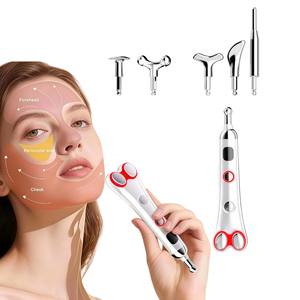 Dispositivo de Belleza Ocular 2 en 1, 6 Cabezales Intercambiables, Pluma de Masaje, Masajeador Ocular Relajante y Calmante, Compresa Caliente, Varita Masajeadora Vibrante - Product Image 1