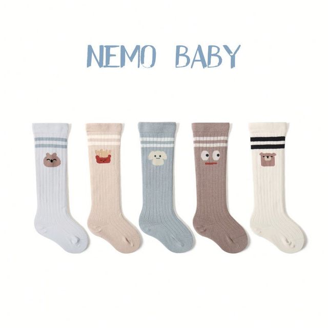 Boys and Girls Combed Cotton Socks Spring and Fall Infant Over the Knee Cartoon Socks Baby Socks
