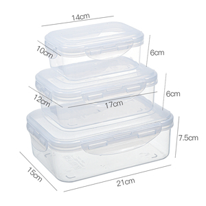 Transparent Sealed Fresh-keeping Box Thickened Refrigerator Storage Box Food Organization Box Kitchen Cereals Square Storage
