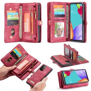 多功能Case 2 in 1可拆卸钱包皮套，适用于三星Galaxy A52 A72钱袋零钱包零钱包