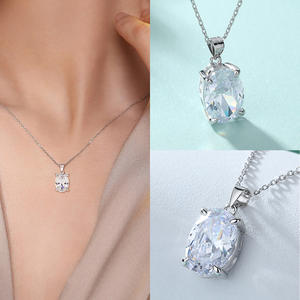 High Carbon Diamond Jewellery <b>Sets</b> for Women Cubic Zirconia Necklace <b>Earring</b> Ring <b>Sets</b> Bridesmaid Jewelry <b>Set</b> - Product Image 5