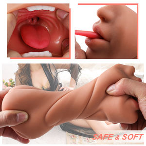 Ücretsiz örnek 3 in 1 yapay kedi ağız vajina Anal gerçekçi cep kedi derin boğaz seks oyuncakları erkekler için seks dükkanı ürün - Product Image 4