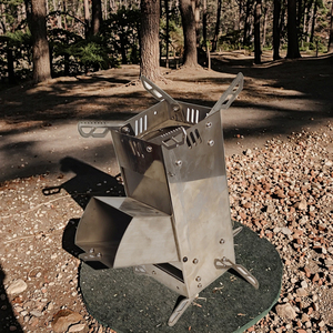 Fornello Rocket Portatile Pieghevole in Acciaio Inox per Campeggio, Escursionismo e Barbecue a <span class=keywords><strong>Legna</strong></span> - Product Image 3