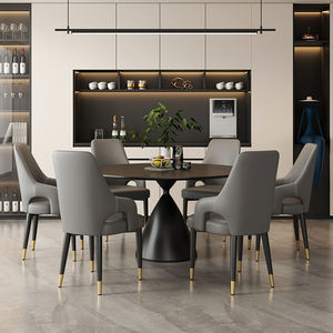 Esszimmerstühle Weiß Nordisch Luxus Gold Tisch Holz Metall Leder Zuhause Modern Restaurant Set Esszimmermöbel Esszimmerstühle - Product Image 5