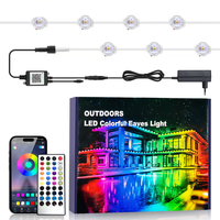 Lampu LED ubur-ubur luar ruangan 100 kaki 72W, lampu atap RGBIC USB konektivitas kontrol suara Input 5V DC S14 lampu Strip pintar