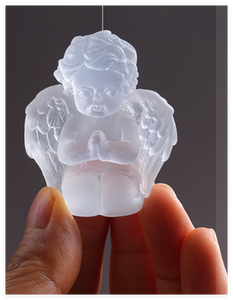 Figurine d'ange miniature transparente 3D de style européen, adorable jouet accessoire cadeau pour jardin, petite figurine de danseuse féerique - Product Image 3