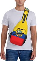 Mochila Bandolera Deportiva de Viaje con Estampado de la Bandera de Ecuador, Bolso Cruzado Patriótico para Hombre y Mujer