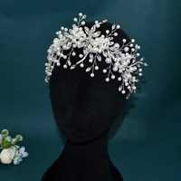 Serre-tête en cristal de perles de strass multicolores, chaîne de tête de mariée, serre-tête fait à la main en perles, couronne de cheveux