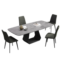 Table à manger en bois massif italienne simple, style rock, table à manger de luxe, combinaison de chaises, design créatif, table à manger