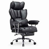 Chaise de bureau ergonomique en cuir avec repose-pieds, chaises de bureau de direction réglables, chaises de luxe modernes et luxueuses pour le bureau