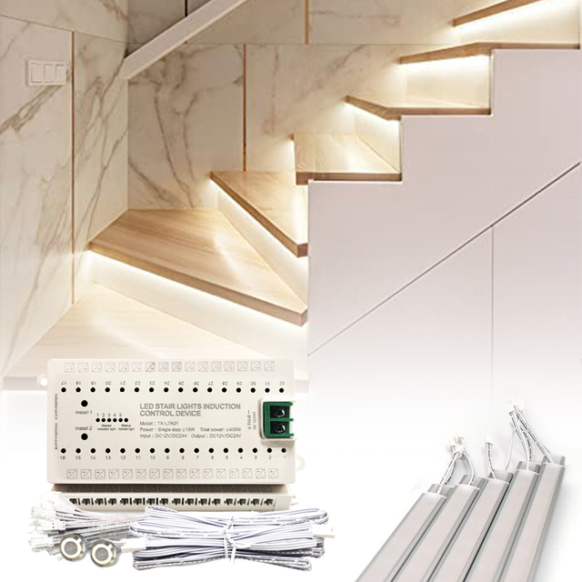 FactoryOutlet Stairs Step Led Strip Light Controller Motion Sensor Indoor Stair Lighting System Adaptor Controller for Stair