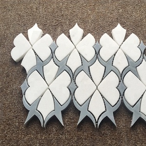 GGL đá thassos Trắng tia nước khảm đá cẩm thạch gạch 10mm Độ dày cho phòng ngủ nhà bếp phòng tắm và khách sạn trang trí nội thất - Product Image 4