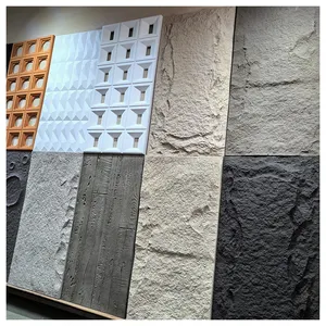 MUMU DESIGN Customized Pu Stone 3D Wall Polyurethane Component Wall Panel Rock Stone Veneer PU Castle Stone Panels