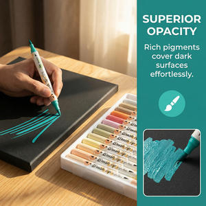 <span class=keywords><strong>Pennarelli</strong></span> <span class=keywords><strong>Acrilici</strong></span> 48 Colori, 24 Pennelli Morbidi a Doppia <span class=keywords><strong>Punta</strong></span> e Doppio Colore, Materiali Artistici Professionali per Fai da Te e Artigianato - Product Image 3
