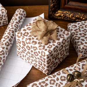 Leopard Print Gift <b>Wrapping</b> <b>Paper</b> Double-Sided Art <b>Paper</b> for Crafting Eco-Friendly Coated Packaging <b>Paper</b> Roll - Product Image 1
