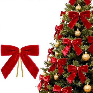 1 Buah Pita Beludru Merah Tahan Lama Gaya Klasik Dekorasi Pohon Natal Grosir Pembungkus Kado Tas Permen Ikat Putar Rumah - Product Image 3