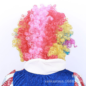 Perruque de clown bouclée colorée, taille adulte, 120g, accessoire de costume de fête, accessoire de maquillage d'Halloween - Product Image 3