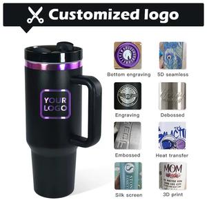Vaso Térmico de Acero Inoxidable con Aislamiento al Vacío de 40 oz, Diseño Personalizado de Dibujos Animados KT Taylors ST, con Asa y Tapa con Pajita, Éxito de Ventas en EE. UU. - Product Image 4