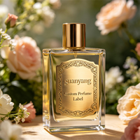 Autocollant de parfum en métal doré brossé découpé au laser, étiquette 3D étanche avec logo et lettres en relief pour flacon de parfum