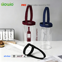 Pochette à vin en PVC transparent portable personnalisée UIOWIO avec poignée en nylon