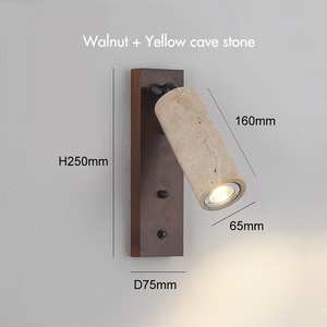 Hiện đại treo tường đầu giường góc có thể điều chỉnh tự nhiên màu vàng Cave đá và óc chó đọc ánh sáng cho cuốn sách - Product Image 2