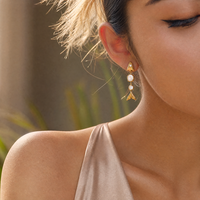 Boucles d'oreilles pendantes anti-allergie en acier inoxydable avec breloque poisson style bohème pour femme, bijoux de mode bohème