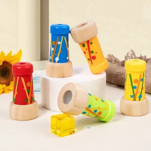 Kaléidoscope classique en bois pour enfants, kaléidoscopes colorés, stimulus visuel, jouet pour cadeau d'anniversaire