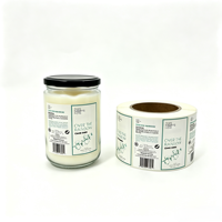 Étiquette autocollante en vinyle écologique imprimée sur mesure pour pot de bougie en verre, autocollant imperméable avec logo privé, aromathérapie