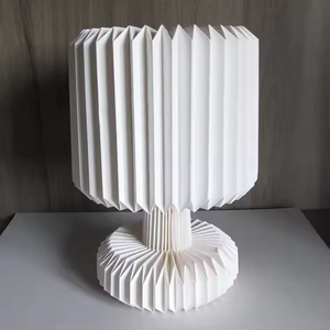 Lámpara de Escritorio LED de Papel Origami, Estilo Europeo, Base de Metal, Pantalla de Papel, Luz Blanca Neutra, para Interiores, Hogar, Hotel - Product Image 2