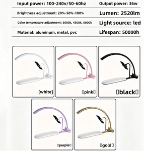 โคมไฟตั้งโต๊ะสำหรับทำเล็บแบบครึ่งวงกลม LED 36W ระดับมืออาชีพ พร้อมที่วางโทรศัพท์ ปรับความสว่างได้อย่างแม่นยำแบบไร้ขั้นบันได 3 โหมดแสงสว่าง - Product Image 6