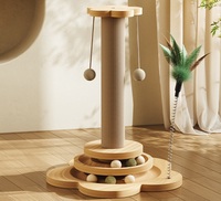 Arbre à chat en bois de style moderne, griffoir en sisal, jouets pour chat, vertical, résistant à l'usure, panneau de densité anti-déchirure pour griffes de chat