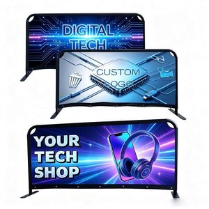 Aluminum <b>Advertising</b> Stand Cafe Barrier Banner for Outdoor Shop Windbreaker Trade Show Exhibition Backdrop Signage System - Product Image 1