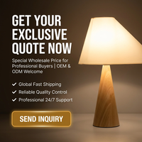 Lampe de table conique en bois YH Villa, abat-jour de lecture, lampe de chevet, lampe de bureau, LED multicolore, moderne, minimaliste, USB