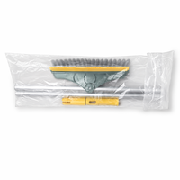 Brosse de nettoyage 2-en-1 à long manche pour sols de salle de bain, avec poils rigides en V et raclette à eau pour carrelage, joints, fenêtres et balcons