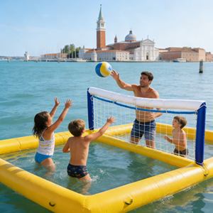 <span class=keywords><strong>Jeux</strong></span> aquatiques gonflables colorés personnalisés, terrain de volley-ball durable pour parc aquatique extérieur, plage, parc d'attractions - Product Image 3